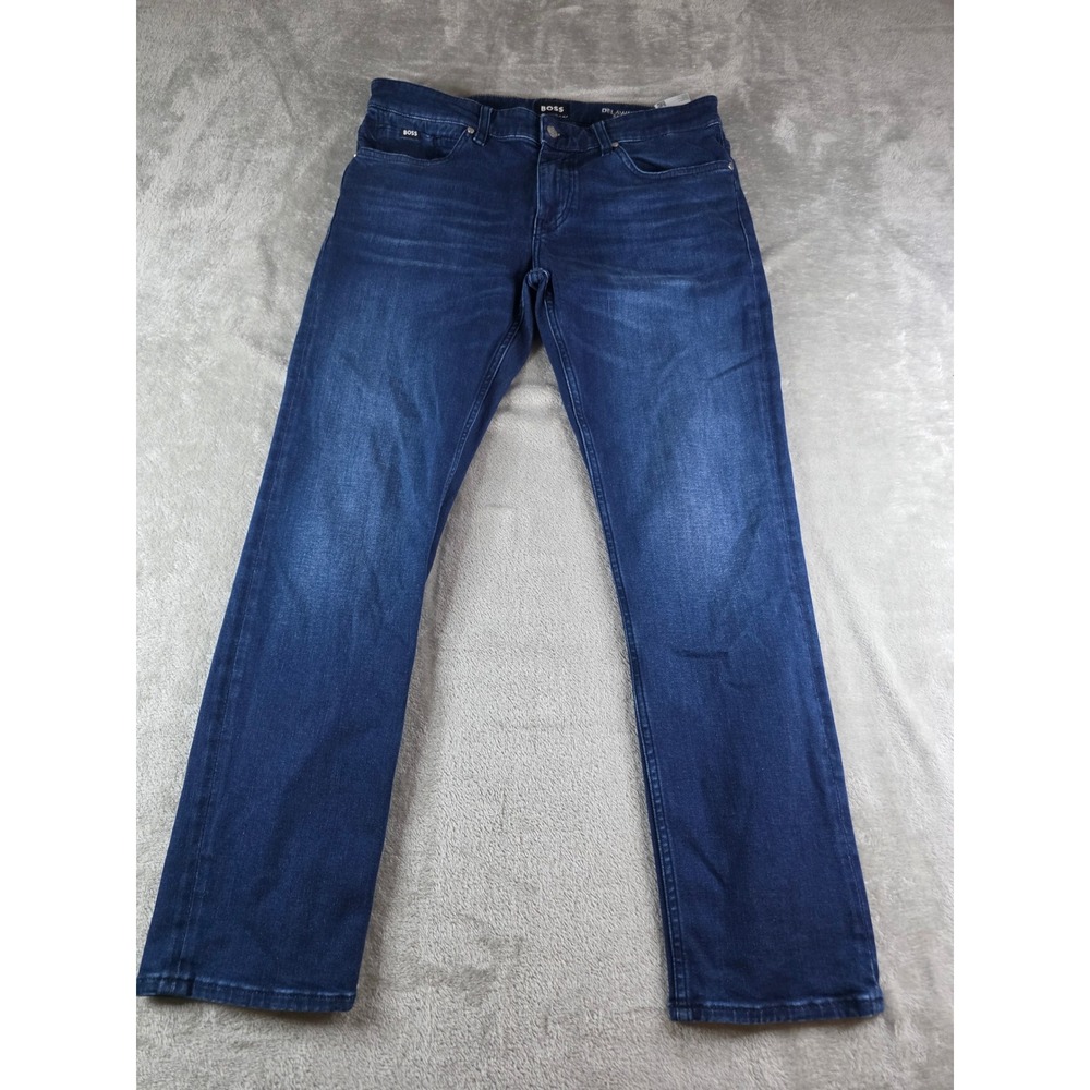 BOSS Delaware Slim Jeans Mens 34x32 Dark Blue Slim Fit Denim Pants